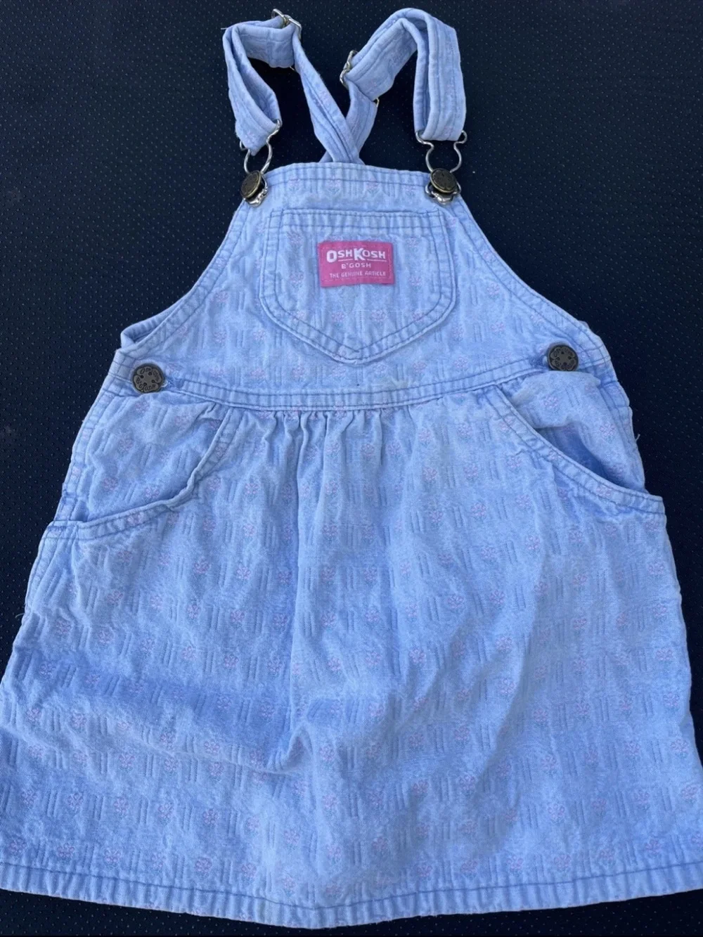 OshKosh B'gosh Light Blue Girls' Textured Overall Dress